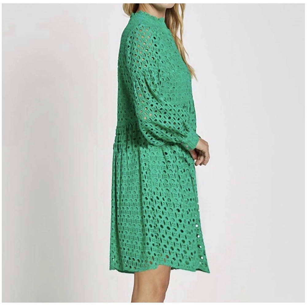 New Jude Connally Clover Green Eyelet Gloria Dress Large L - Picture 2 of 12
